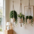 3 Pack Macrame Plant Hangers Handmade Woven Boho Hanging Planters for Indoor Plants Window Balcony Home Decor