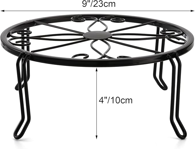 Tosnail 5 Pack Metal Plant Stands for Indoor and Outdoor, Planters Flower Pots Holder, Beverage Dispenser Stand, Pumpkin Short Stand, Double Braces Legs