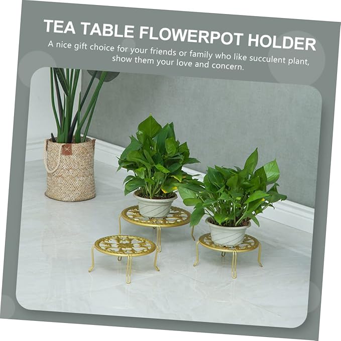 balacoo Boho Room Decor Iron Flower Pot Stand Balcony Garden Plant Display Rack