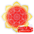 Large Microfiber Boho Mandala Beach Towel Round Bohemian Beach Blanket Hippie Indian Throw Blanket Beach Tapestry Sand Free Quick Dry Yoga Picnic Mat Wall Decor Circle Tablecloth Tassels,59'',Red - color: Red Mandala