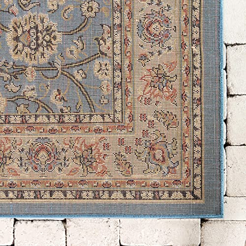 Unique Loom Sialk Hill Collection Area Rug - Washington (2' 2" x 3' 1" Rectangle, Light Blue/ Navy Blue) - color: Light Blue/Navy Blue, size: 2'2" x 3'1" (Rectangular)