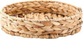 Kingwillow Small Handwoven Water Hyacinth Round Tray, Decorative Fruit & Servicing Basket for Centerpiece, Coffee Table, Dining & Home Decor