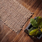 Hand Woven Chunky Jute Rug 2x3 Feet Natural, Farmhouse Accent Boho Accent Floor Throw Carpet Ideal for Bedroom, Kitchen, Living Room, Entryway | Reversible Small Neutral Fibre Patio Mat for Home Décor - size: 2'x3'