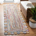 SAFAVIEH Cape Cod Collection Runner Rug - 2'3" x 10', Beige & Multi, Handmade Boho Braided Jute & Cotton, Ideal for High Traffic Areas in Living Room, Bedroom (CAP201B) - color: Beige/Multi, size: 2'3" x 10' (Runner)