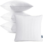 MIULEE 16x16 Pillow Inserts, Firm and Fluffy Decorative Throw Pillows for Couch Sofa Bed, Down Alternative with 100% Cotton Cover Pack of 4