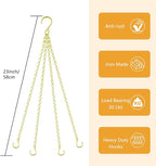 garini 6 Pack, 23 Inch Hanging Baskets Chain, Gold Hanging Chains with Hooks, Replacement Plant Hangers for Planters, Bird Feeders and Lanterns