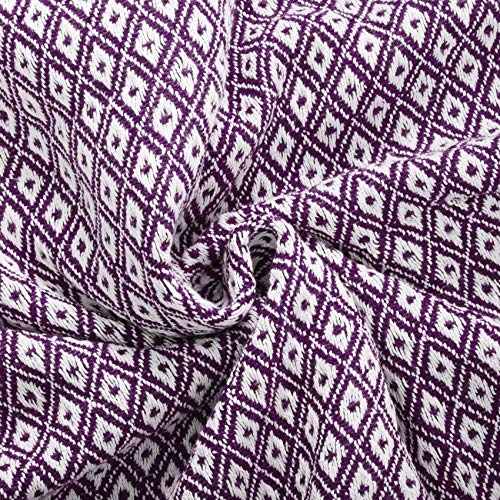 Americanflat 50x60 Throw Blanket - Soft and Breathable Cotton Throw Blanket for Couch, Bed, Chair - Decorative Blankets Perfect for Home, Office, or Outdoor Use - Purple and White Mini Diamond - color: Omala Eggplant and White Mini Diamond