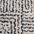 SAFAVIEH Braided Collection Area Rug - 4' Square, Black & Navy, Handmade Cotton, Ideal for Living Room, Bedroom, Dining Space (BRD260N) - color: Black/Navy, size: 4' x 4' (Square)
