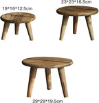 Mini Round Wooden Stool, Indoor Plant Stand Table, Decorative Wooden Stool Display Stand Modern Plant Stand Flower Pot Holder for Outdoor Indoor Home Garden Patio(S)