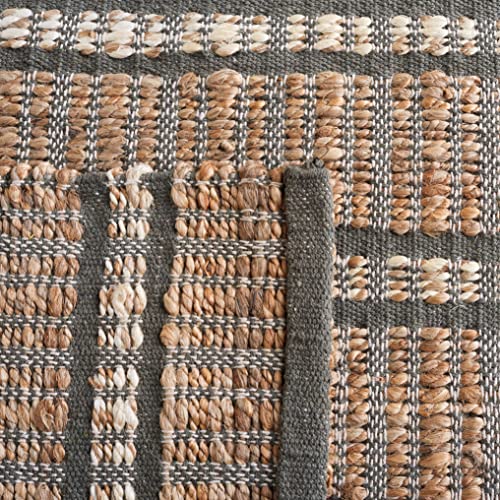 SAFAVIEH Area Rug 8x10 - Natural Fiber Collection - Large - Olive & Natural, Handmade Jute & Cotton, Boho Stripe Farmhouse Rustic Design, Ideal for Living Room, Bedroom, Dining Space (NFB656X) - color: Olive/Natural, size: 8' x 10' (Rectangular)