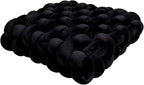 Knot Pillow Meditation Cushion Large Floor Cushions for Sitting Funky Throw Pillows Chair Pillows Soft Pads Square Knotted Seat Cushions Home Decoration Living Room Bedroom Sofa Couch Black