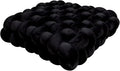 Knot Pillow Meditation Cushion Large Floor Cushions for Sitting Funky Throw Pillows Chair Pillows Soft Pads Square Knotted Seat Cushions Home Decoration Living Room Bedroom Sofa Couch Black