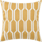 vctops Embroidery Cotton Decorative Throw Pillow Cover Boho Geometric Pattern Cushion Cover for Couch Sofa Bed (Yellow B,18"x18")