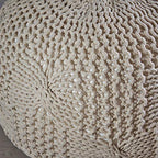 Christopher Knight Home Ansel Knitted Cotton Pouf, Beige - color: Beige
