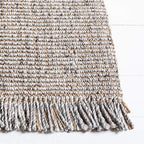 SAFAVIEH Natural Fiber Collection Runner Rug - 2'3" x 6', Grey & Natural, Handmade Woven Fringe Jute, Ideal for High Traffic Areas in Living Room, Bedroom (NF826F) - color: Grey/Natural, size: 2'3" x 6' (Runner)