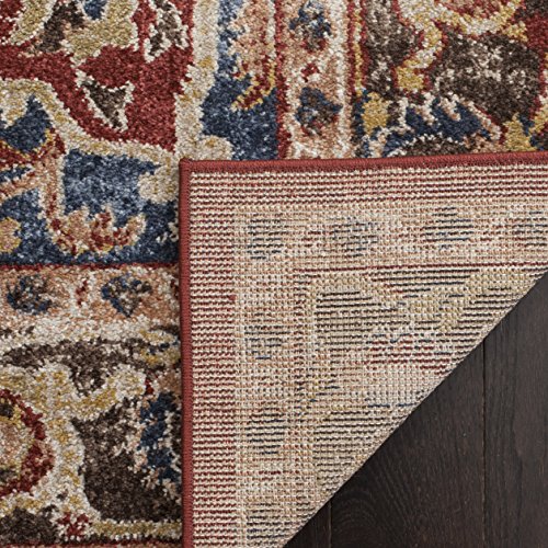 SAFAVIEH Bijar Collection 2'3" x 12' Red / Royal BIJ605R Traditional Oriental Distressed Non-Shedding Living Room Bedroom Runner Rug - size: 2'3" x 12' (Runner)