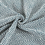 Herringbone Knitted Two Tone Throw Blankets with Braided Tassel Fringe, Boho Farmhouse Lightweight Turkish Throw Blanket for Couch Bed Sofa, Picnic, Yoga, Outdoor Blanket, 50 x 60 Inch, Dark Teal - color: Dark Teal