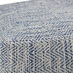 SIMPLIHOME Nate Square Pouf - 20 inch Wide Upholstered Handwoven Cotton Ottoman in Patterned Denim Melange, Boho Footstool or Extra Seating for Living Room with Artisanal Texture, Assembled - color: Patterned Denim Melange, style: Cotton Pouf