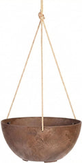 Root & Vessel Self Watering Hanging Planter for Indoor or Outdoor Plants, Unique Marbled Hanging Basket Made of Eco-Friendly Blend of Stone & Plastic, Rust, 12"