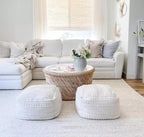 Jute Rug 5' x 8' Rectangular Area Rug Hand Woven Jute Beige Braided Boho Rug for Living Room Outdoor Bedroom Kitchen Entryway Farmhouse, Rustic Vintage Natural Reversible Floor Rugs: Off White