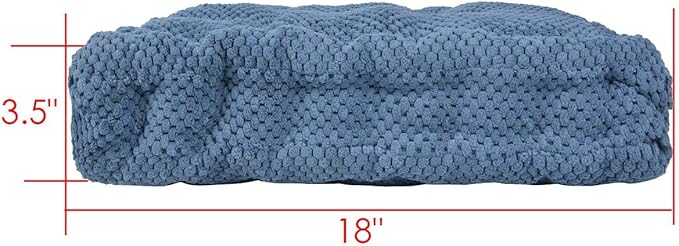 ChezMax Floor Pillow & Cushion, Large Meditation Chair Cushions, Thick Square Seat Pad, Soft Velvet Tufted Seating Pouf for Indoor/Outdoor Yoga Bench Rocking Chair Room Tatami Sofa, Navy Blue 18"x18"