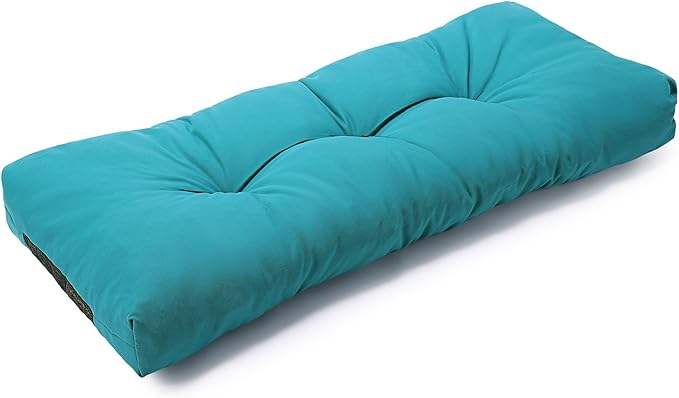 SUNROX LokGrip Non Slip Tufted Memory Foam Bench Cushion, FadeShield Water Resistant Durable Thicken Outdoor/Indoor Bench Seat Pads 48x16x4 inch, Turquoise
