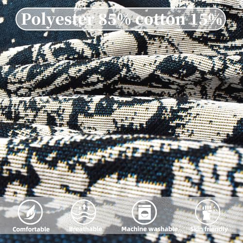 Boho Throw Blanket Reversible Cotton Bohemian Tapestry Hippie Room Decor Double Sided (Boho Skeleton Lover Moon Blue 50"x60") - color: Boho Skeleton Lover Moon Blue, size: 50*60 inch