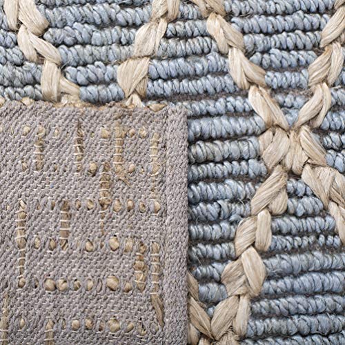 SAFAVIEH Natural Fiber Collection Runner Rug - 2'6" x 8', Light Blue, Handmade Boho Moroccan Trellis Jute, Ideal for High Traffic Areas in Living Room, Bedroom (NF951L)