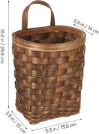 Mini Vintage Woven Wall Basket - Retro Flower & Kitchen Storage Hanging Holder for Small Sundries