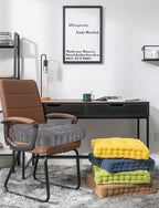 ChezMax Floor Pillow & Cushion, Large Meditation Chair Cushions, Thick Square Seat Pad, Soft Velvet Tufted Seating Pouf for Indoor/Outdoor Yoga Bench Rocking Chair Room Tatami Sofa, Grey 20" x 20"