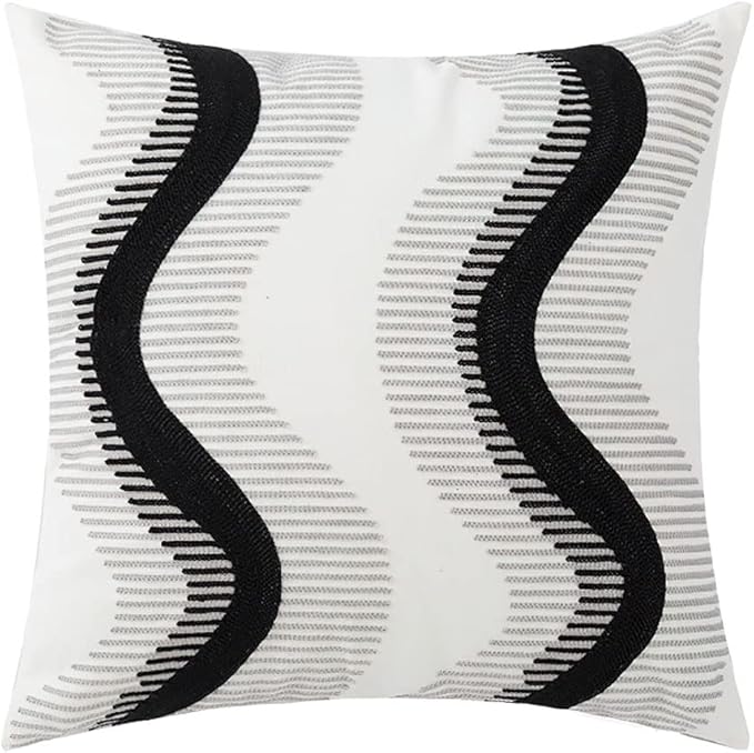 vctops Embroidery Cotton Decorative Throw Pillow Cover Boho Geometric Pattern Cushion Cover for Couch Sofa Bed (Geometric H,18"x18")