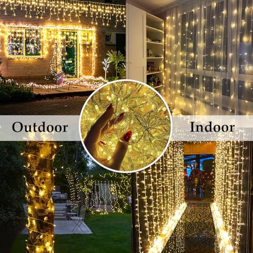 66FT 200LED Christmas String Lights Outdoor/Indoor, Extendable Twinkle Fairy Lights Waterproof Clear Wire with 8 Modes&Timer Function for Garden Bedroom Patio Christmas Tree Decorations (Warm White) - color: Warm White, size: 200LED