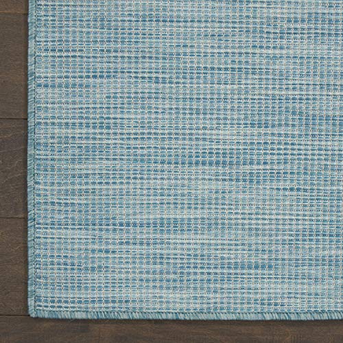 Nourison Home Positano Aqua 2'2" x 10' Area Rug - Easy Clean, Non Shedding, Bed Room, Living Room, Dining Room, Kitchen (10' Runner) - color: Aqua, size: 2'2" x 10' (Runner)