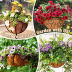Legigo 4 Pack 12 Inch Hanging Basket Coco Liners Replacement, 100% Natural Round Coconut Coco Fiber Planter Basket Liners for Hanging Basket Flowers/Vegetables - color: 4pcs, size: 12 Inch