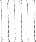 Chain for Hanging Plants,21 Inch Silver Hanging Chain, Small Hanging Basket Chain Kits with Hooks for Bird Feeder Hanging Basket Extender Porch Wind Chime (Silver, 21 Inch-6PCS)
