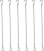 Chain for Hanging Plants,21 Inch Silver Hanging Chain, Small Hanging Basket Chain Kits with Hooks for Bird Feeder Hanging Basket Extender Porch Wind Chime (Silver, 21 Inch-6PCS)