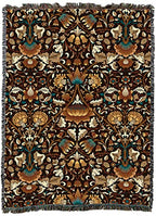 Pure Country Weavers William Morris Lodden Sienna Blanket XL - Arts & Crafts - Gift Tapestry Throw Woven from Cotton - Made in the USA (82x62) - color: Sienna, size: X-Large