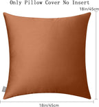 Thmyo 4-Pack 100% Cotton Comfortable Solid Decorative Throw Pillow Case, Square Cushion Cover Pillowcase Sublimation Blank Pillow Covers DIY Throw Pillowcase for Sofa(18x18 inch/ 45x45cm,Rust)