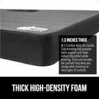 GORILLA GRIP Extra Thick Patent Pending Supportive Foam Kneeling Pad, 2 PK, Large Cushion Knee Pads for Gardening, Baby Bath, Dirt and Water Resistant, Workout and Garden Supplies, 17.5x11, Black