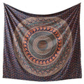 Popular Handicrafts Tapestry Wall Hanging Hippie Mandala Bohemian Hippy Psychedelic Design Indian Magical Thinking Tapestries Bedspread 84x90 Inches,(215x230cm) Navy Blue - size: 90"L x 84"W