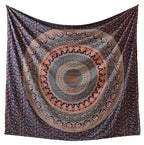 Popular Handicrafts Tapestry Wall Hanging Hippie Mandala Bohemian Hippy Psychedelic Design Indian Magical Thinking Tapestries Bedspread 84x90 Inches,(215x230cm) Navy Blue - size: 90"L x 84"W