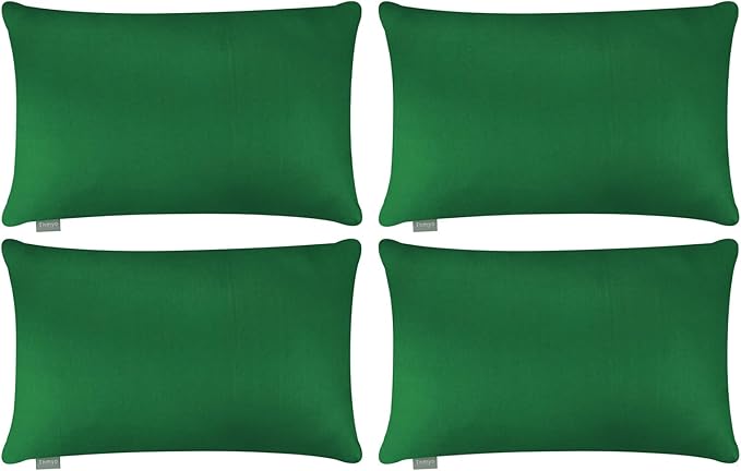4-Pack 100% Cotton Lumbar Comfortable Solid Decorative Throw Pillow Case,Thmyo Rectangle Cushion Cover Pillowcase Sublimation Blank Pillow Covers DIY Pillow Covers(12x20inch/30x50cm, Christmas Green)