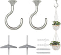 2 Sets Heavy Duty Swag Ceiling Hooks 2.4 Inch, Chrome Finish, Holds Up to 30lbs, for Hanging Plants & Lights, Easy Install on Wood, Concrete & Drywall (Chrome)