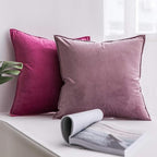 MIULEE Hot Pink Velvet Throw Pillow Covers 20x20 Soft Decorative Solid Square Cushion Cases Pack of 2 Modern Luxury Home Decor for Couch, Sofa, Bedroom