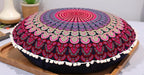 Large Round seat Floor Cushion Chair Ottoman Cover Pouf Pillow Meditation Floor Cushions for Adults Seating pouffe Ottoman Throw Covers Craft Room Furniture for Sitting Cover 22 Inches (Pink)