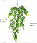 CATTREE Artificial Boston Hanging Vines Plants Fake Fern Ivy Faux UV Resistant Greenery Faux Vine Leaves Rattan for Outdoor Indoor Decor Wall Hanging Baskets Wedding Party Garland Decorations 2 Pack