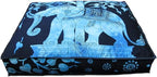 ICC Large Square Floor Pillow Cover Hippie Ottoman Pouf Cover Daybed Cotton Mandala Cushion Cover with Heavy Duty Zipper Seating Ottoman Poufs Dog-Pets Bed (Blue Elephant Tree, 35" Square)