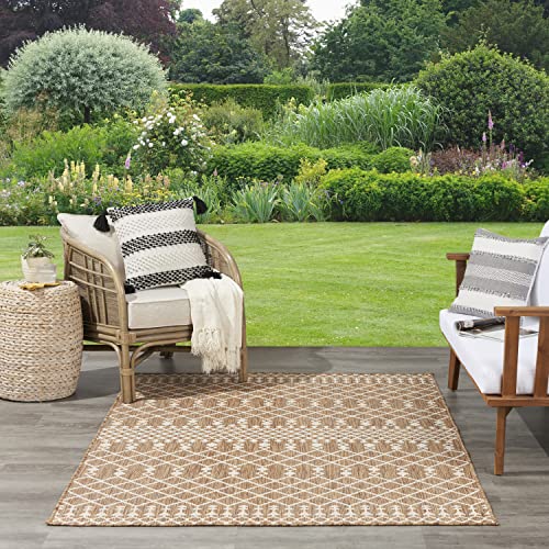 Nourison Home Positano Jute 6' x 9' Area Rug - Easy Clean, Non Shedding, Bed Room, Living Room, Dining Room, Kitchen (6' x 9') - color: Jute, size: 6' x 9' (Rectangular)