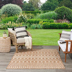 Nourison Home Positano Jute 6' x 9' Area Rug - Easy Clean, Non Shedding, Bed Room, Living Room, Dining Room, Kitchen (6' x 9') - color: Jute, size: 6' x 9' (Rectangular)