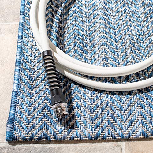 SAFAVIEH Outdoor Accent Rug 2'x3'7" - Courtyard Collection - Coastal Design, Navy & Grey, Durable & Easy Cleaning, Ideal for Patio, Entryway, Mudroom, Backyard (CY8022-36821) - color: Navy/Grey, size: 2' x 3'7" (Rectangular)